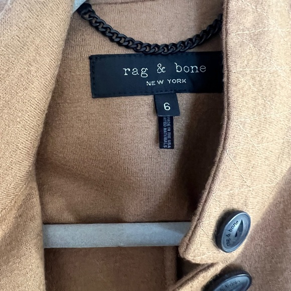 Rag & Bone Tan Blazer with Button Detail, slade wool - Picture 3 of 9
